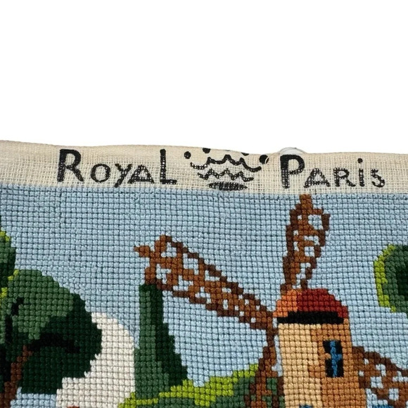 Vintage Cross Stitch Sampler Royal Paris 1350 Handmade Needlepoint 9.5”x13.5” - Picture 4 of 9